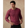 COOFANDY Mens Henley Long Sleeve Shirt Lightweight Ribbed Pullover T-Shirts(Wine Red)