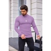 COOFANDY Mens Mock Turtleneck Slim Fit Pullover Sweater Casual Basic Knitted Thermal Sweaters(Lilac)