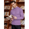 COOFANDY Mens Mock Turtleneck Slim Fit Pullover Sweater Casual Basic Knitted Thermal Sweaters(Lilac)