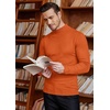 COOFANDY Mens Mock Turtleneck Slim Fit Pullover Sweater Casual Basic Knitted Thermal Sweaters(Orange)