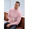 COOFANDY Mens Mock Turtleneck Slim Fit Pullover Sweater Casual Basic Knitted Thermal Sweaters(Pink)