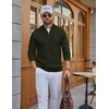 COOFANDY Men’s Quarter Zip Sweater Pullover 1/4 Zip Casual Long Sleeve Fall(Army Green)