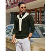 COOFANDY Men’s Quarter Zip Sweater Pullover 1/4 Zip Casual Long Sleeve Fall(Army Green)