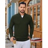 COOFANDY Men’s Quarter Zip Sweater Pullover 1/4 Zip Casual Long Sleeve Fall(Army Green)