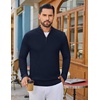 COOFANDY Men’s Quarter Zip Sweater Pullover 1/4 Zip Casual Long Sleeve Fall(Bluish Purple)