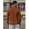 COOFANDY Men’s Quarter Zip Sweater Pullover 1/4 Zip Casual Long Sleeve Fall(Brown)