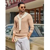 COOFANDY Men’s Quarter Zip Sweater Pullover 1/4 Zip Casual Long Sleeve Fall(Champagne)