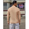 COOFANDY Men’s Quarter Zip Sweater Pullover 1/4 Zip Casual Long Sleeve Fall(Champagne)