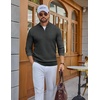 COOFANDY Men’s Quarter Zip Sweater Pullover 1/4 Zip Casual Long Sleeve Fall(Dark Gray)