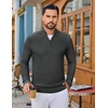 COOFANDY Men’s Quarter Zip Sweater Pullover 1/4 Zip Casual Long Sleeve Fall(Dark Gray)
