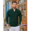 COOFANDY Men’s Quarter Zip Sweater Pullover 1/4 Zip Casual Long Sleeve Fall(Dark Green)