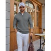 COOFANDY Men’s Quarter Zip Sweater Pullover 1/4 Zip Casual Long Sleeve Fall(Heather Gray)