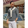 COOFANDY Men’s Quarter Zip Sweater Pullover 1/4 Zip Casual Long Sleeve Fall(Heather Gray)