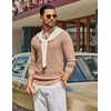 COOFANDY Men’s Quarter Zip Sweater Pullover 1/4 Zip Casual Long Sleeve Fall(Khaki)