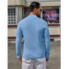 COOFANDY Men’s Quarter Zip Sweater Pullover 1/4 Zip Casual Long Sleeve Fall(Light Blue)