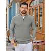 COOFANDY Men’s Quarter Zip Sweater Pullover 1/4 Zip Casual Long Sleeve Fall(Light Gray)