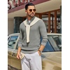 COOFANDY Men’s Quarter Zip Sweater Pullover 1/4 Zip Casual Long Sleeve Fall(Light Gray)
