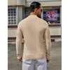 COOFANDY Men’s Quarter Zip Sweater Pullover 1/4 Zip Casual Long Sleeve Fall(Light Khaki)