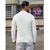 COOFANDY Men’s Quarter Zip Sweater Pullover 1/4 Zip Casual Long Sleeve Fall(White)
