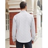 COOFANDY Mens Stretch Dress Shirts Long Sleeve Button Down Shirt Regular Fit Formal Business Shirts(White-black Dot)