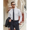 COOFANDY Mens Stretch Dress Shirts Long Sleeve Button Down Shirt Regular Fit Formal Business Shirts(White-black Dot)
