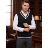 COOFANDY Men’s Sweater Vest V Neck Casual Sleeveless Knit Pullover Sweater(Black)
