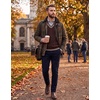 COOFANDY Men’s Sweater Vest V Neck Casual Sleeveless Knit Pullover Sweater(Brown & Khaki Blue Stripe)