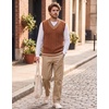 COOFANDY Men’s Sweater Vest V Neck Casual Sleeveless Knit Pullover Sweater(Caramel)