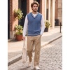 COOFANDY Men’s Sweater Vest V Neck Casual Sleeveless Knit Pullover Sweater(Dark Blue)