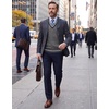 COOFANDY Men’s Sweater Vest V Neck Casual Sleeveless Knit Pullover Sweater(Dark Grey)