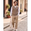 COOFANDY Men’s Sweater Vest V Neck Casual Sleeveless Knit Pullover Sweater(Dark Khaki)