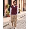 COOFANDY Men’s Sweater Vest V Neck Casual Sleeveless Knit Pullover Sweater(Dark Red)