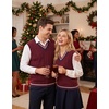 COOFANDY Men’s Sweater Vest V Neck Casual Sleeveless Knit Pullover Sweater(Dark Red)