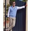 COOFANDY Men’s Sweater Vest V Neck Casual Sleeveless Knit Pullover Sweater(Light Blue)