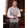COOFANDY Men’s Sweater Vest V Neck Casual Sleeveless Knit Pullover Sweater(Light Grey)