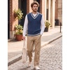 COOFANDY Men’s Sweater Vest V Neck Casual Sleeveless Knit Pullover Sweater(Navy Blue)