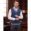 COOFANDY Men’s Sweater Vest V Neck Casual Sleeveless Knit Pullover Sweater(Navy Blue)