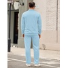 COOFANDY Men’s Tracksuit 2 Piece Set Geometric Texture Quarter Zip Pullover Sweatshirt Athletic Running Sweatsuits(Light Blue)