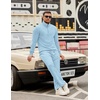 COOFANDY Men’s Tracksuit 2 Piece Set Geometric Texture Quarter Zip Pullover Sweatshirt Athletic Running Sweatsuits(Light Blue)