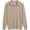 COOFANDY Men’s Knit Polo Shirt Long Sleeve Polo Sweaters Casual Golf Shirts(Dark Khaki)