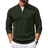 COOFANDY Men’s Quarter Zip Sweater Pullover 1/4 Zip Casual Long Sleeve Fall(Army Green)