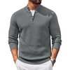 COOFANDY Men’s Quarter Zip Sweater Pullover 1/4 Zip Casual Long Sleeve Fall(Heather Gray)