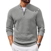 COOFANDY Men’s Quarter Zip Sweater Pullover 1/4 Zip Casual Long Sleeve Fall(Light Gray)