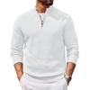 COOFANDY Men’s Quarter Zip Sweater Pullover 1/4 Zip Casual Long Sleeve Fall(White)