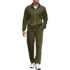 COOFANDY Men’s Tracksuit Casual Sweatsuit 2 Piece Full Zip Jogging Suit Set(Army Green)