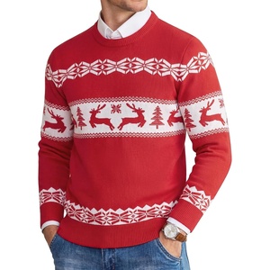 COOFANDY Men’s Christmas Sweaters Crewneck Funny Ugly Knitted Pullovers(Reindeer Christmas Tree)