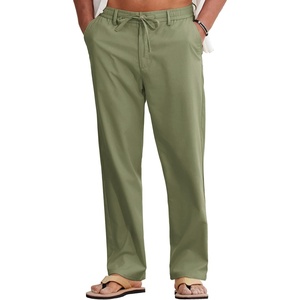 COOFANDY Mens Cotton Linen Pants Casual Lightweight Summer Beach Dress Pant(Artichoke Green)