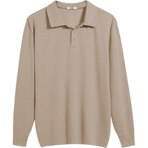 COOFANDY Men’s Knit Polo Shirt Long Sleeve Polo Sweaters Casual Golf Shirts(Dark Khaki)
