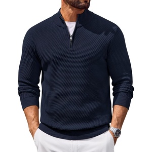 COOFANDY Men’s Quarter Zip Sweater Pullover 1/4 Zip Casual Long Sleeve Fall(Bluish Purple)