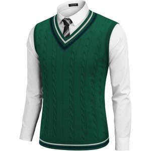 COOFANDY Men’s Sweater Vest V Neck Casual Sleeveless Knit Pullover Sweater(Green)